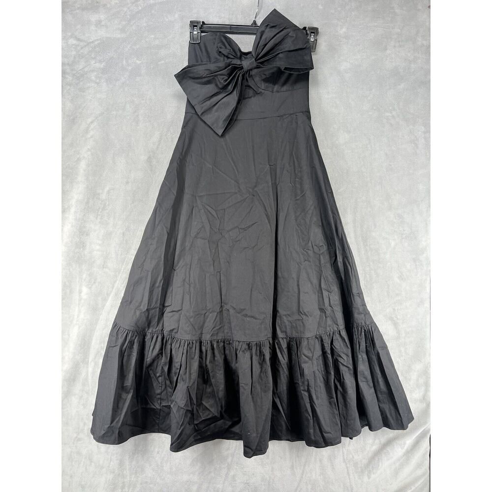 Anthropologie Hutch Bow-Tie Maxi Dress Black Strapless Size 6